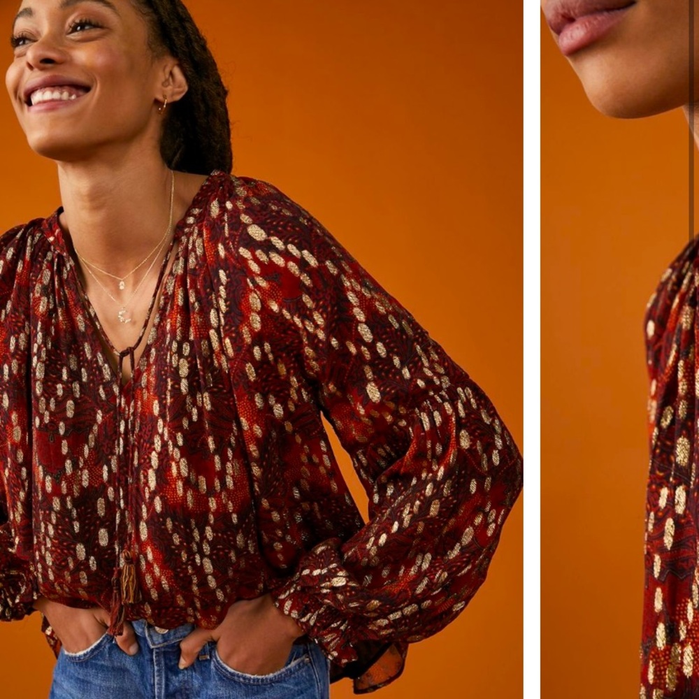 Anthropologie NWT Jane Peasant Blouse Size MP.